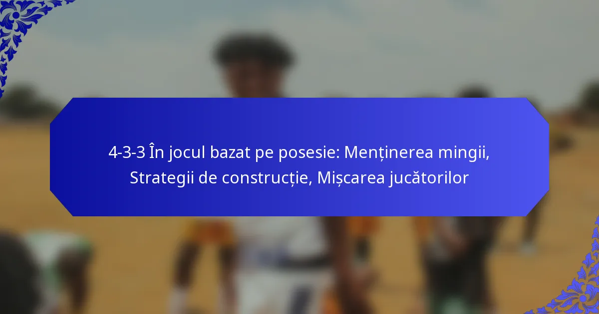 4-3-3 În jocul bazat pe posesie: Menținerea mingii, Strategii de construcție, Mișcarea jucătorilor