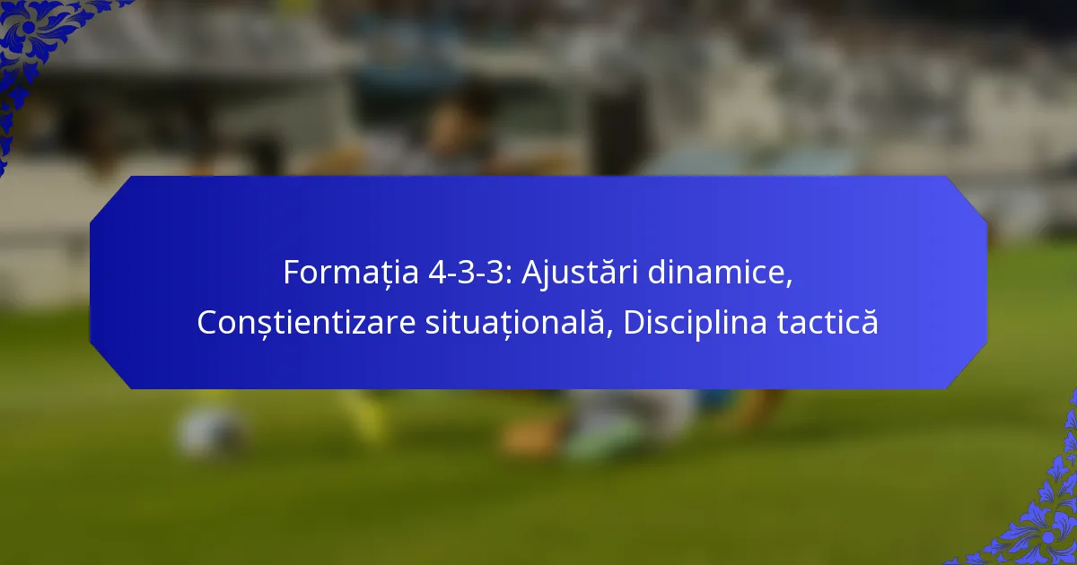 Formația 4-3-3: Ajustări dinamice, Conștientizare situațională, Disciplina tactică