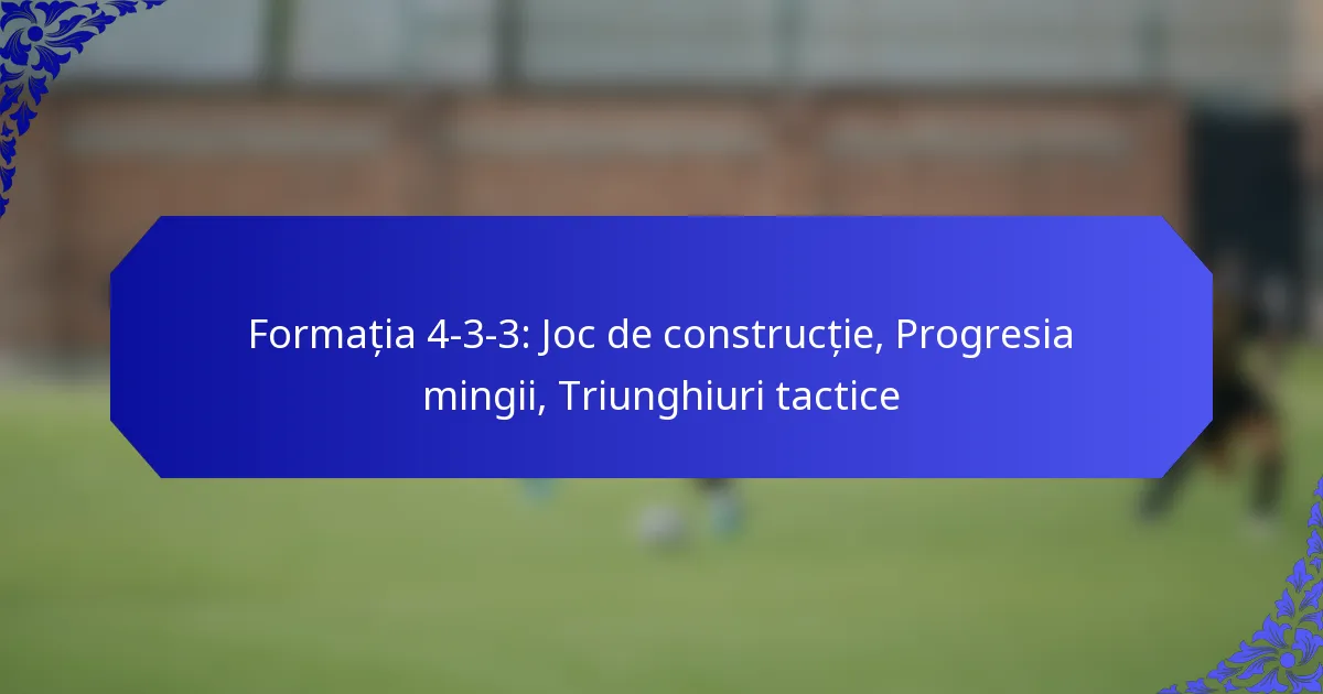 Formația 4-3-3: Joc de construcție, Progresia mingii, Triunghiuri tactice