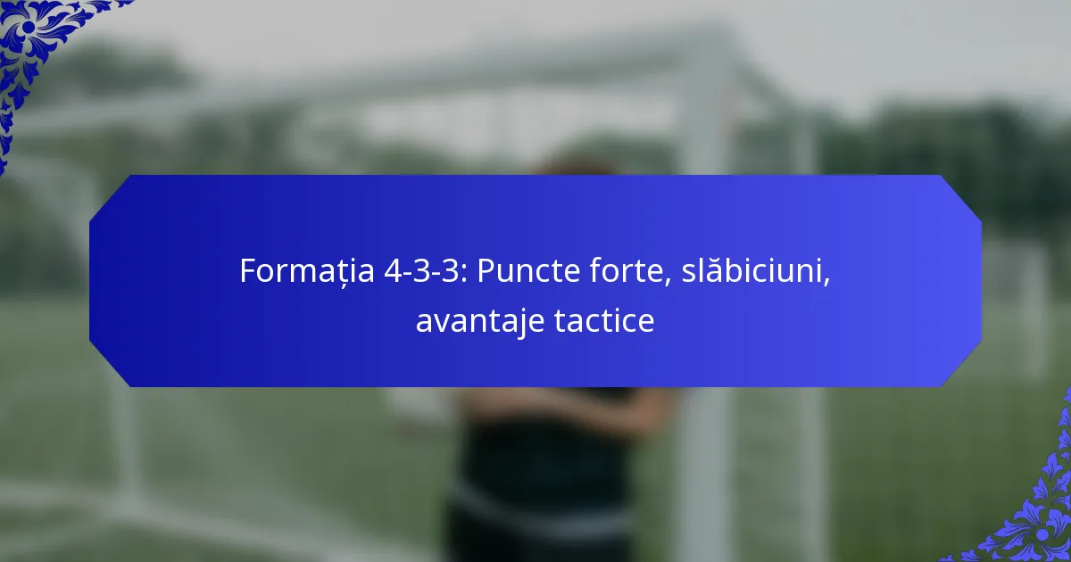 Formația 4-3-3: Puncte forte, slăbiciuni, avantaje tactice