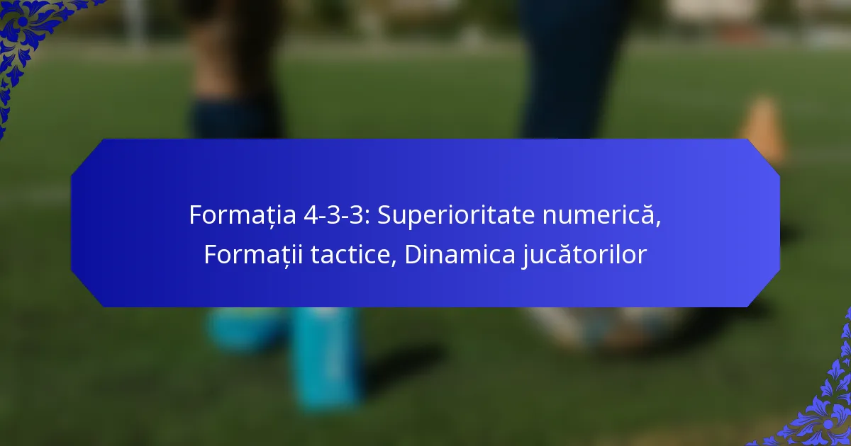 Formația 4-3-3: Superioritate numerică, Formații tactice, Dinamica jucătorilor
